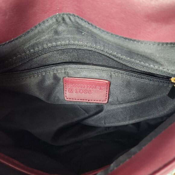 Summer & Rose Crossbody Bag Burgundy Top Handle - Picture 10 of 10